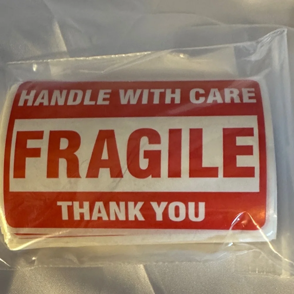 ★ 50 Fragile Handle With Care Thank You Stickers Shipping Labels